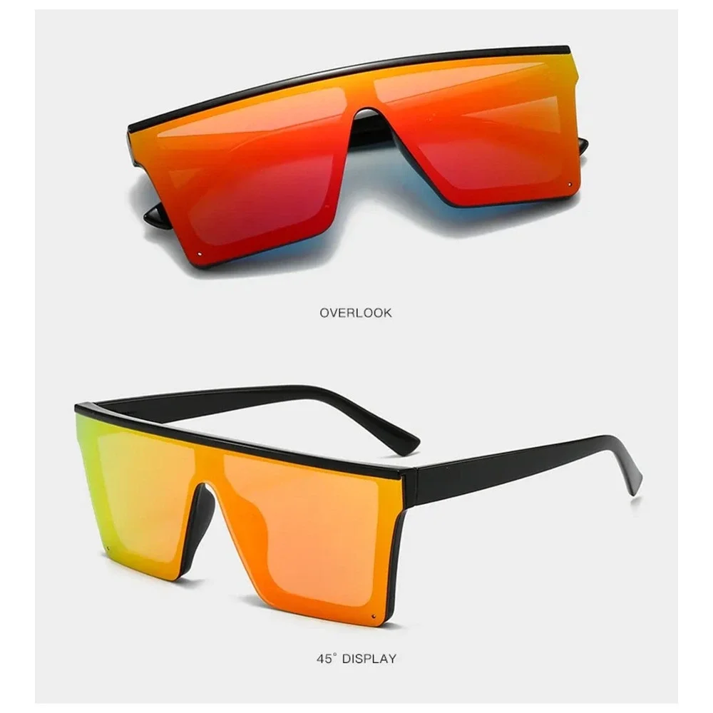 Fashion Sunglasses Designer Fire‎ Red Mirror Lens Oversize Lentes Gafas Humbres